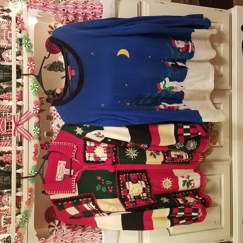 Vintage Christmas sweaters size 2x holiday Bundle lot Women's plus size holiday
